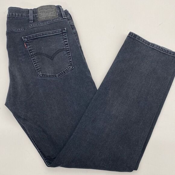 Levi's Men's Regular Fit Straight Leg Stretch 513 Jeans Dark Blue Size 38/34 - Picture 2 of 11